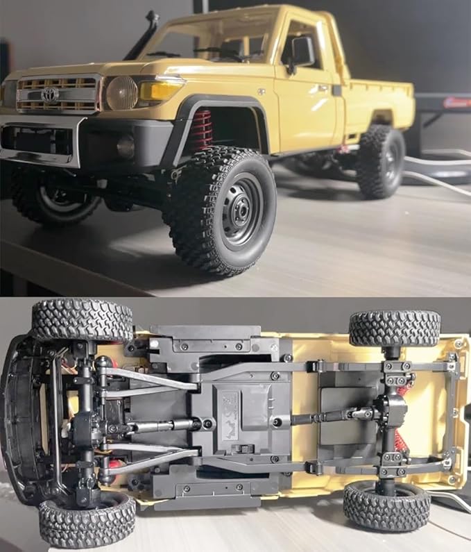 RC Crawler Remote Control Rock Crawler RC Truck 4x4 1/12 Scale Toyota Land Cruiser Off Road Pickup Proportional Steering 2 Speed RTR All Terrain 280 Motor 2 Batteries Hobby Car Adult MN82