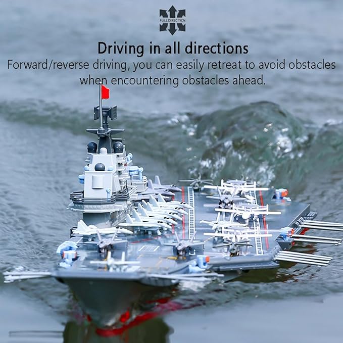 26.8 Inch Remote Control Navy Military Assault Battleship 2.4Ghz RC Military Battle Ship Marine Warship 1/438 Large Guided Missile Destroyer Model Boat for Adult Boys Xmas Gift