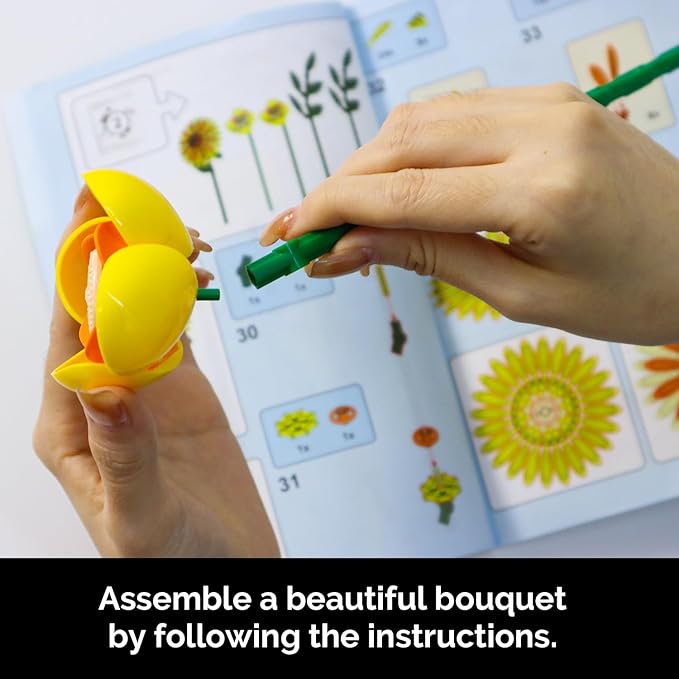 Sunflower Building Blocks Set (1183PCS) - Lego Compatible Flowers for Adults Home Decor for Women &amp Teen Girls Making It an Ideal Gift for Valentine's Day &amp Mother's Day.
