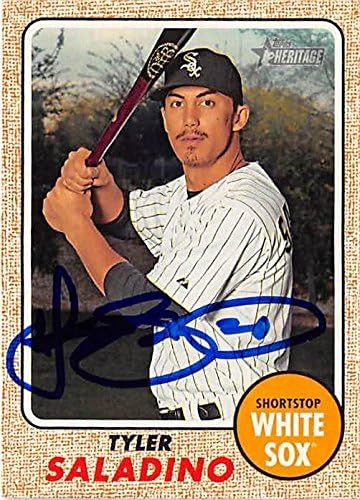 Sports Memorabilia Autograph Warehouse 291533 2017 Topps Heritage Tyler Saladino Autographed No.310 Baseball Card - Chicago White Sox