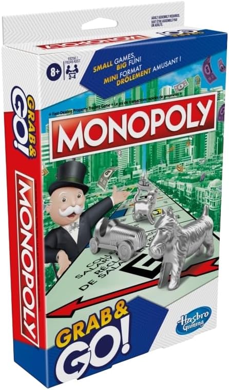 Hasbro Gaming Grab and Go Travel Games Set of 5- Sorry! Hungry Hippos Monopoly Guess Who? and Candy Land