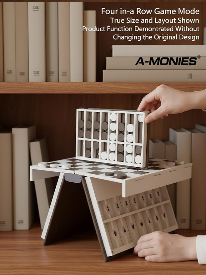 3D Hangman Book 3D Printed Magnetic Chess Book Board Game Portable Folding Playbook Design Travel Style Board Games Backgammon Novelty Books Shaped Games for Adults with Storage