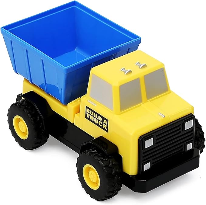 POPULAR PLAYTHINGS Magnetic Build-A-Truck Set Construction Vehicle Toys for Toddlers Play Gifts for Boys Ages 2 &amp Up - 5 Pieces