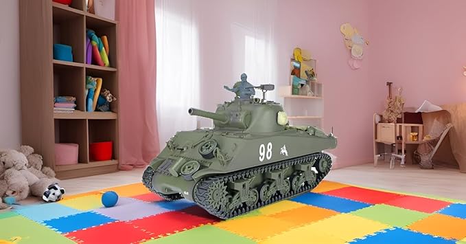 Heng Long US in Stock 1/16 Scale 2.4G 7 Plastic Version M4A3 Sherman RTR RC Tank Model 3898 BB Airsoft