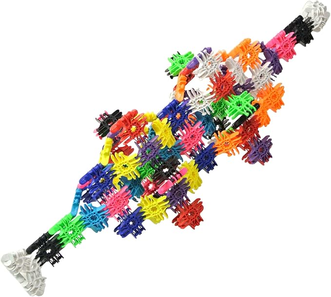 Mega Flexer Rainbow Colors. Building Blocks Kit for Kids Girls and Boys. Learn About Science and Engineering with This STEM STEAM Toy. Gift Option for Children