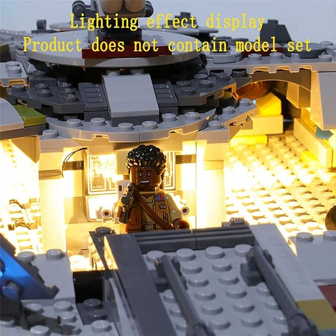 LED Light Kit Compatible with Lego 75257 The Rise of Skywalker Millennium Falcon Starship Building Model (Model Set Not Included)