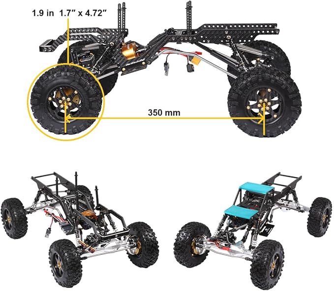 RhinoRC YUE LCG Sporty Crawler Car with T70 Servo 40A S12 Outrunner Motor Combo for Competition Crawler RTR 1/10 Off-Road Car