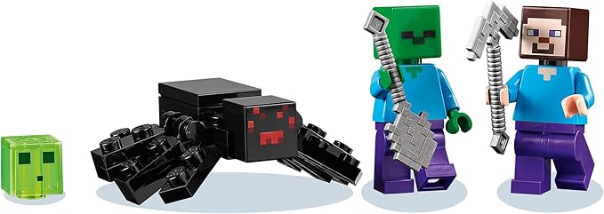 Lego Minecraft The Abandoned Mine Building Toy Zombie Cave with Slime Steve &amp Spider Figures Gift idea for Kids Boys and Girls Age 7 Plus 21166