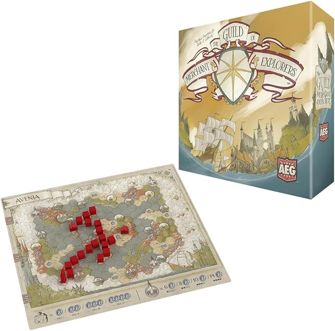 AEG The Guild of Merchant Explorers | Explore The World Establish New Settlements | Nautical Voyage Adventure Board Game | 1-4 Players | Ages 10+