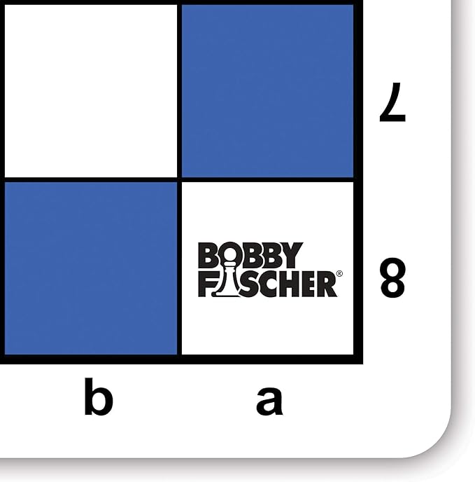 Bobby Fischer Tournament Roll Up Travel Chess Board - 20 inches - Mousepad Style with Blue Squares by WE Games