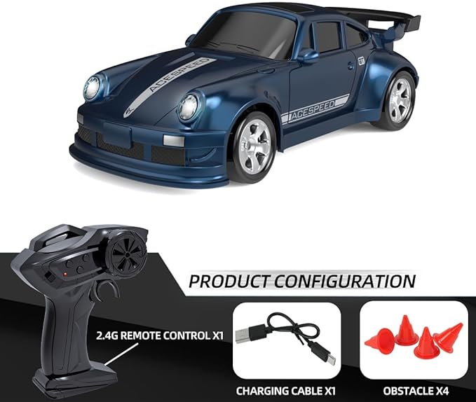 1/64 Scale Drift RC Car 2.4Ghz Desktop Mini Racing Drift Remote Contrl Car Model 4WD Mini RC Vehicle Hobby Gift for Adults