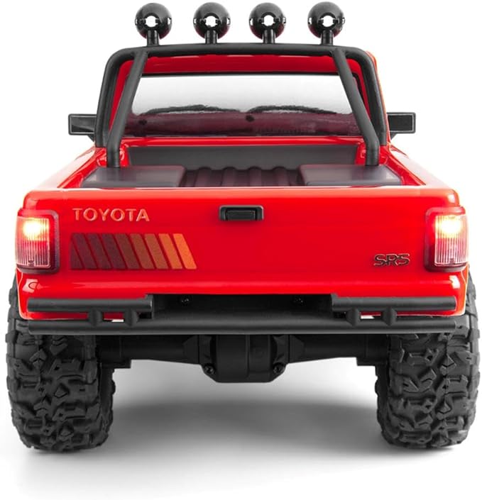 Helidirect HPI Venture18 Brushed 1985 Toyota Hilux SR5 1/18 RTR 4WD w/2.4GHz Radio TX Battery &amp Charger - Remote Control Crawler RC Rock Crawler 1/18 4WD Off-Road for Adults (Red (HPI160801))