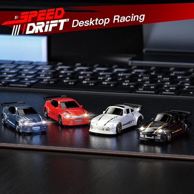 KF20 1:64 Scale Mini Drift RC Car with Full Proportional RTR 2.4GHZ Remote Control for Desktop Racing (Blue)