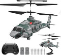 RC Helicopter LM19-E 2.4GHz Remote Control Helicopter with 10 Launchable Missiles LED Light Altitude Hold One-Key Take Off Indoor Friendly Army Toys for Birthday(2 Batteries)