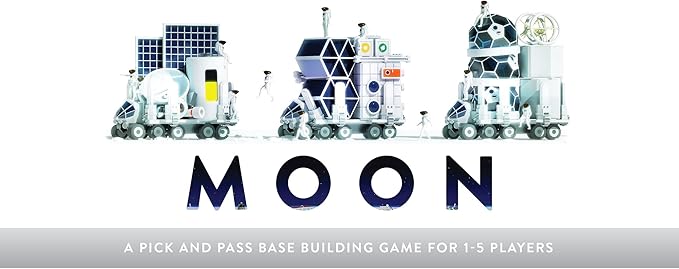 Sinister Fish Games: Moon - A Lunar Competitive Sci-Fi Board Game A Pick &amp Pass Base-Building Game for 1-5 Players Ages 10+