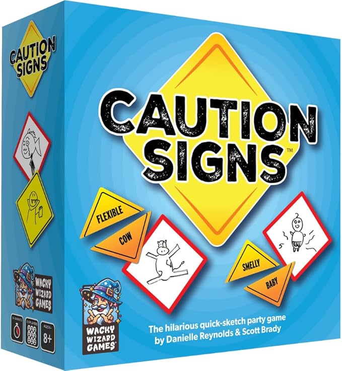 Wacky Wizard Games Caution Signs: A Hilarious Quick-Sketch Party Game