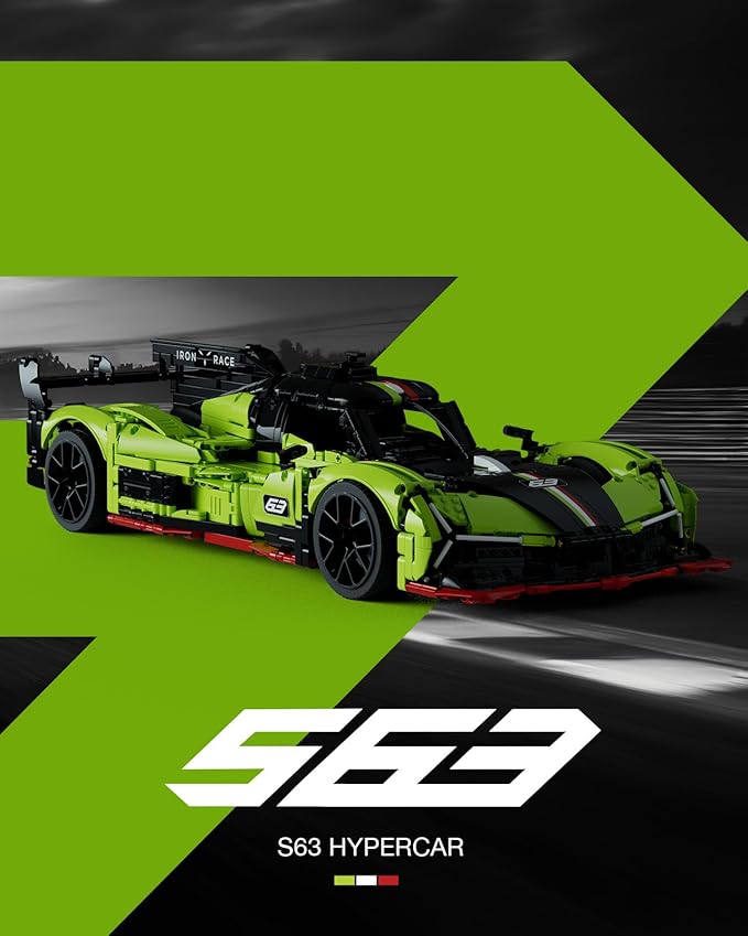 Nifeliz S63 Hypercar Model Building Set 1:8 Scale Collectible Racing Car for Adults Build and Display Race Car Model for Home or Office Décor Gift for Motorsport Fans (3699 PCS NF10283)