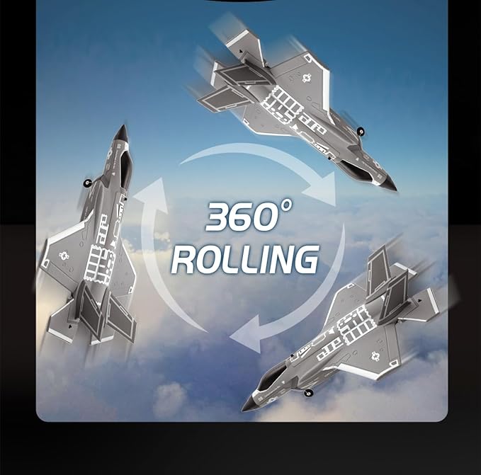 F35 Brushless 4-Channel Ducted Fan RC Plane Electric Airplane Model with 3D/6G Mode Switch EPP Impact-Resistant Material 6-Axis Gyro Stabilization 200m Flight Distance 8-10 Mins Flight Time