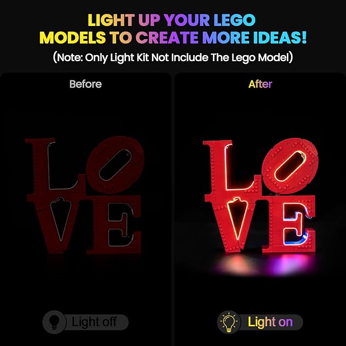Upgraded Led Light Kit Compatible with Lego Art Love Collectible Building Set Lights Decoration Compatible with Lego 31214 (Model Not Included)
