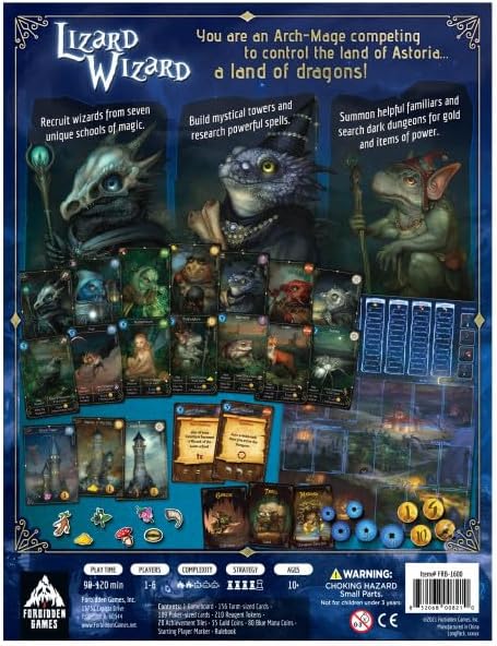Forbidden Games Lizard Wizard – Fantasy Strategy Game of Spellcasting Potions and Mystical Creatures Ages 10+ 2-6 Players Family Game Night Essential
