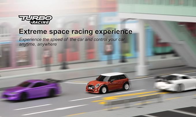 1:76 Turbo Racing Scale RC Sport Car Table Racing Remote Control Mini Model Car Full Proportional RTR Kit Toys (Baoma mini-red)