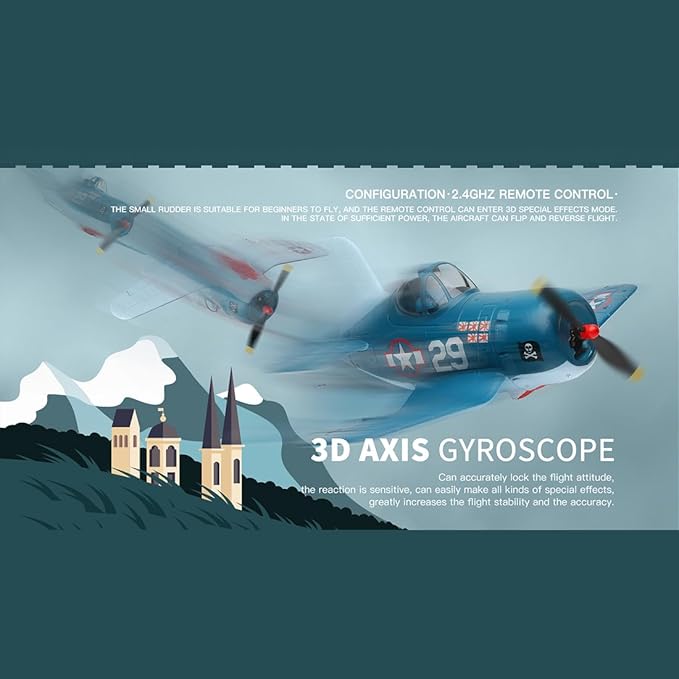 XK A500 RC Plane 2.4G 4CH Brushless RC EPP Fixed-Wing Airplane RTF Ready to Fly Gliding Aircraft Model with 6G/3D Flight Modes Airplane for Adults (RTF/Blue)
