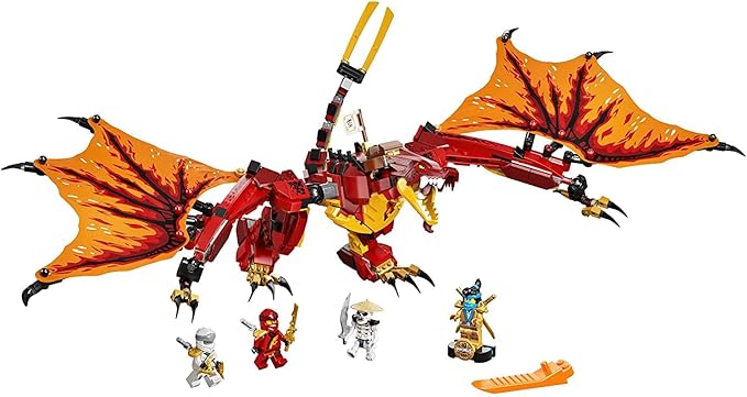 LEGO NINJAGO Legacy Fire Dragon Attack 71753 Ninja Playset Building Kit Featuring a Flying Dragon Toy New 2021 (563 Pieces)