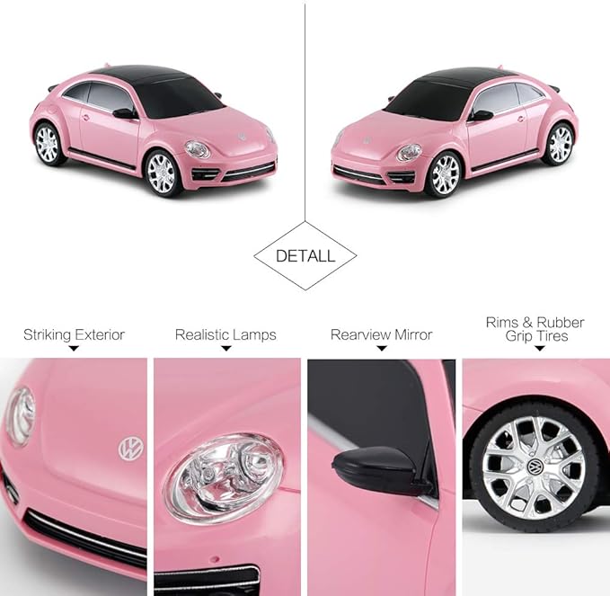 RASTAR Radio Remote Control 1/24 Scale Volkswagen Beetle Licensed RC Model Car (Pink)