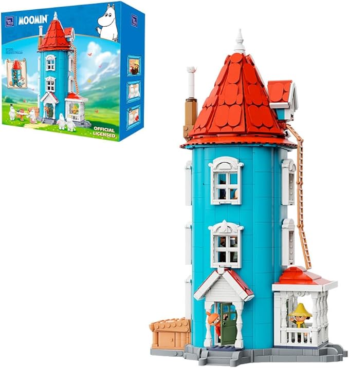 PANTASY Modular Fairytale House Building Set Blue Tower House with Classic Characters Openable Structure and Detailed Interior - Home Display Kit for Fans and Adults