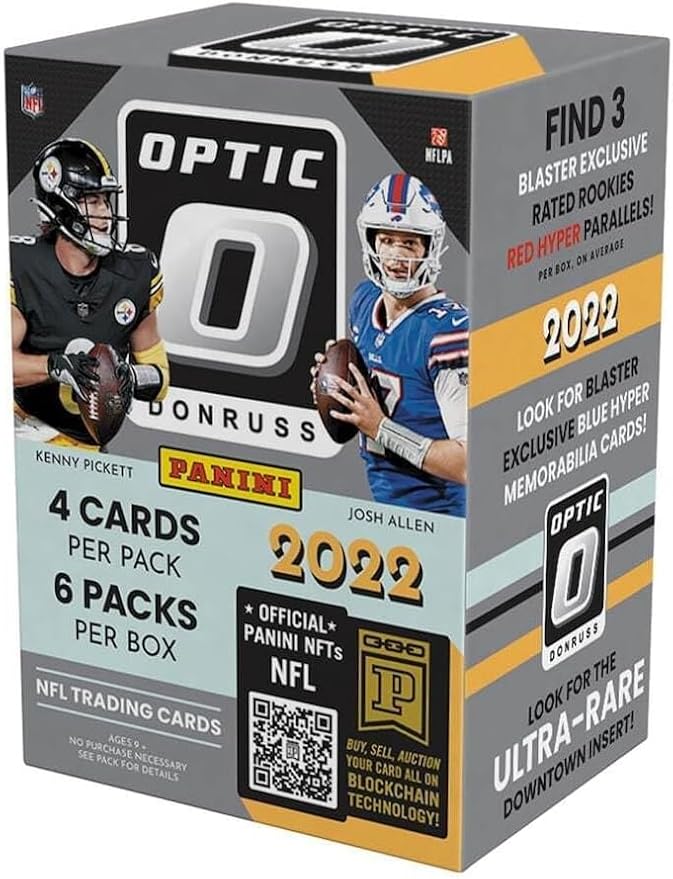 2022 Donruss Optic Football Trading Card Blaster Box - Red Hyper Parallel