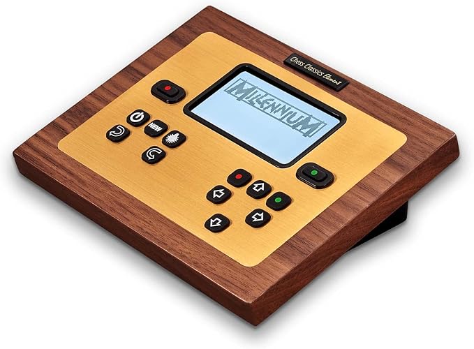 Millennium Chess Classics Exclusive - Electronic Chess Board Set - Chess Teacher &amp Trainer - Auto Sensing Light Up Squares - Smart AI Chess Board for Enhanced Gameplay - Real Wood Hand-Carved Piec