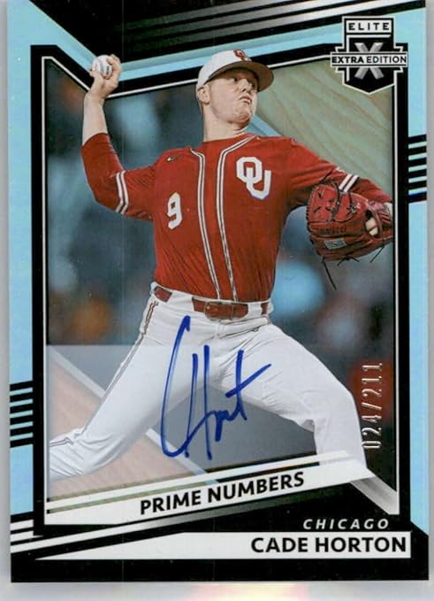2022 Panini Elite Extra Edition Prime Numbers Signatures A #7 Cade Horton Auto Autograph SER/211 Chicago Cubs Official Pre-MLB Prospect/Draft Baseball Card in Raw (NM or Better) Condition