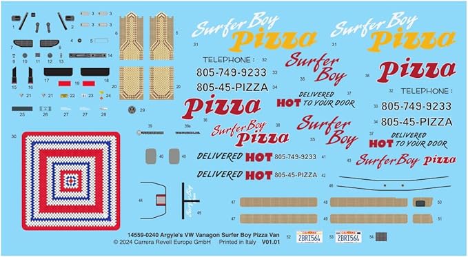 Revell 14559 Stranger Things VW T3 Surfer Boy Pizza Van 1:25 Scale 90-Piece Skill Level 3 Model Building Kit