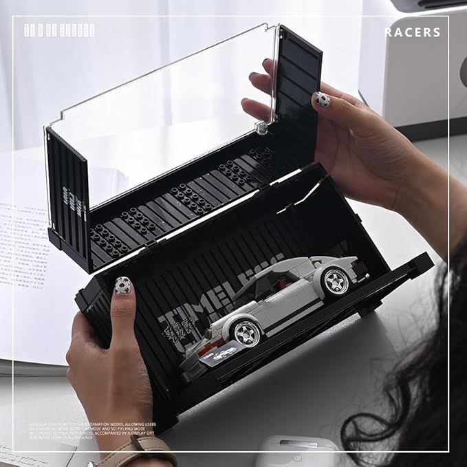 PB8816 1:32 Turbo Sports Car Buliding Blocks Set 343 Pieces MOC Super Racing Model Kit with Display Container Clamping Blocks Toy Gift for Adults