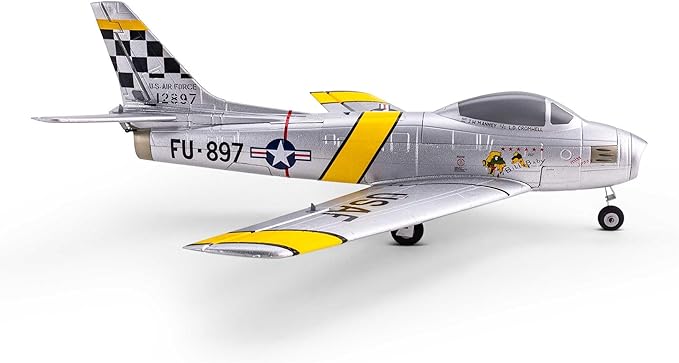 E-flite RC Airplane UMX F-86 Sabre 30mm EDF BNF Basic Transmitter Battery and Charger Not Included EFLU7050
