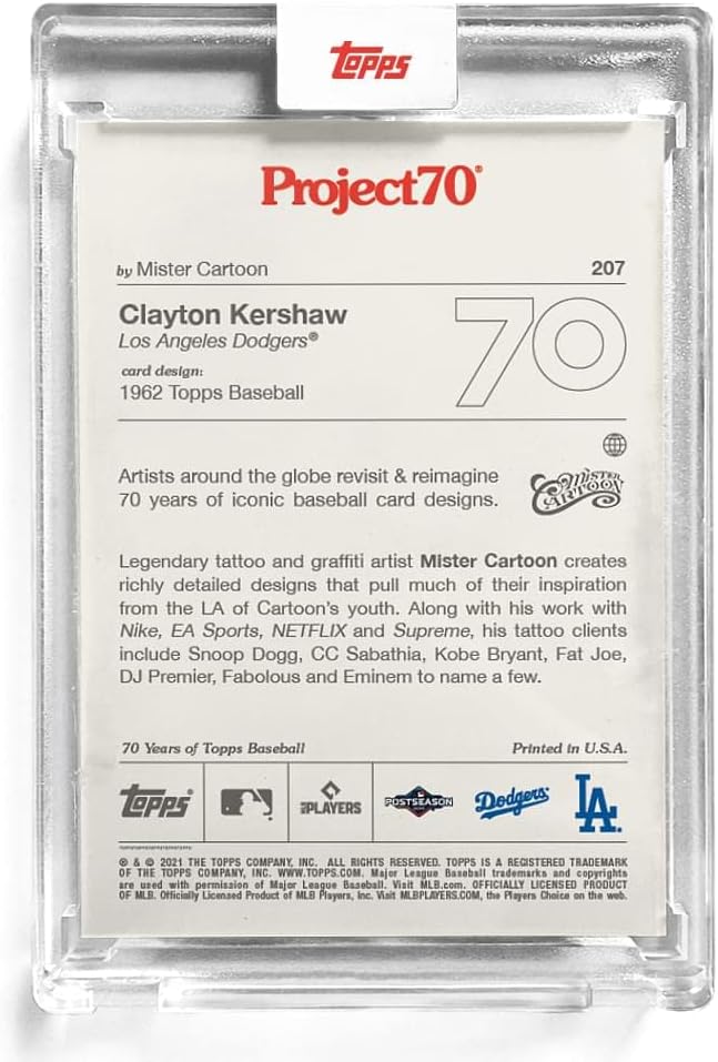 MLB Topps Project70 Card 207 | 1962 Clayton Kershaw by Mister Cartoon