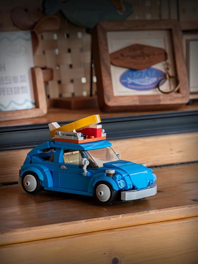 dOMOb VW Beetle Car Building Blocks Kit – 347 pcs Building Blocks Set w/Container Display Box – Modular Scale 1:32 Model – Bricks Toy for Kids &amp Adults 8+ – for Boys Hobbyist Collector