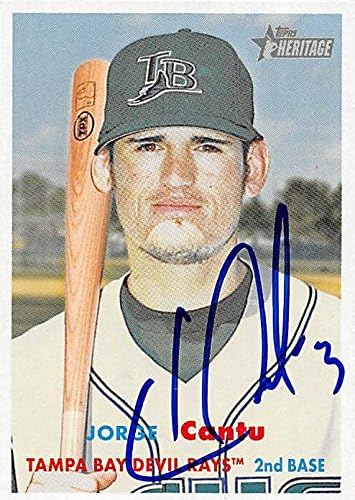 Sports Memorabilia Autograph Warehouse 247375 Jorge Cantu Autographed Baseball Card - Tampa Rays 2006 Topps Heritage - No. 236