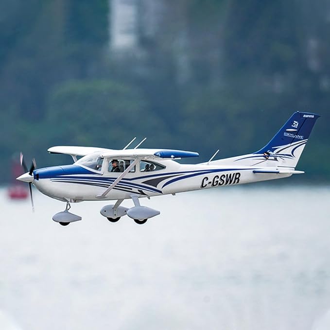 Fms Rc Planes for Beginners Remote Control Airplane for Adults Single-Engine Propeller Airplane 1500MM Cessna 182 Blue 6 Channel Hobby Rc Airplanes PNP (No Radio Battery Charger)