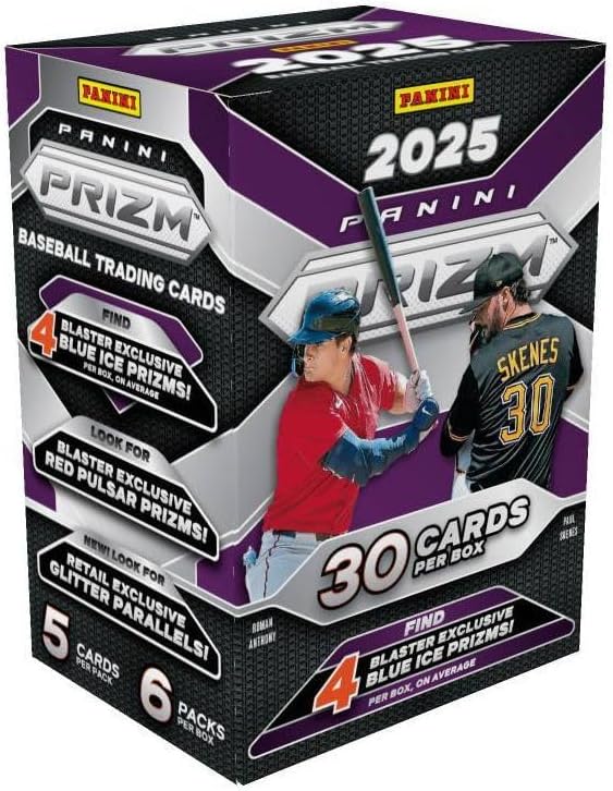 2025 Panini Prizm Baseball Blaster Box – Retail Exclusive Parallels &amp Inserts – MLBPA Licensed Trading Cards – Sealed Box