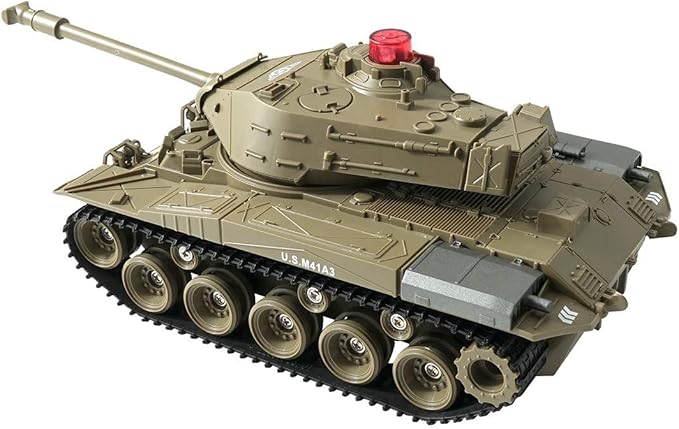 RC Tank Military Truck Vehicles RC Car 2.4Ghz Radio Controlled Military Battle Tank Toy 270°Rotational Realistic Sounds Electronics Hobby Toys for Kids Boys (Green)
