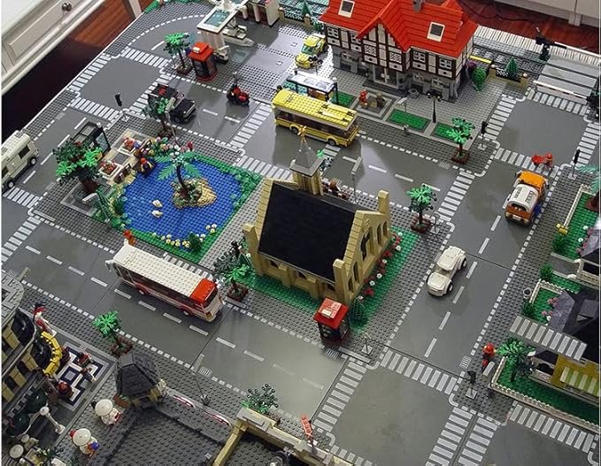 Road Base Plates for City Building Block 12 Street Plates 10x10 Road Baseplates