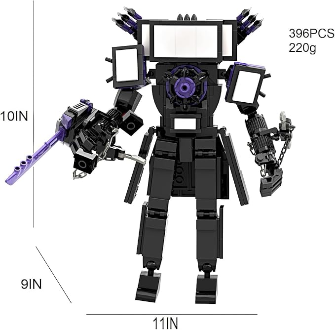 Bentex Toilet Upgraded Titan TV Man Figure Building Block Set Upgraded Cameraman Speakerman Game Model Collectible Building Bricks Birthday Gift for Adults Fans (396pcs)
