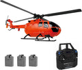 GoolRC C186 Remote Control Helicopter 4 CH Single Propeller Without Ailerons RC Helicopter with 6-axis Gyro Stabilization Altitude Hold 3 Batteries Remote Control Airplane Toy for Adults Orange