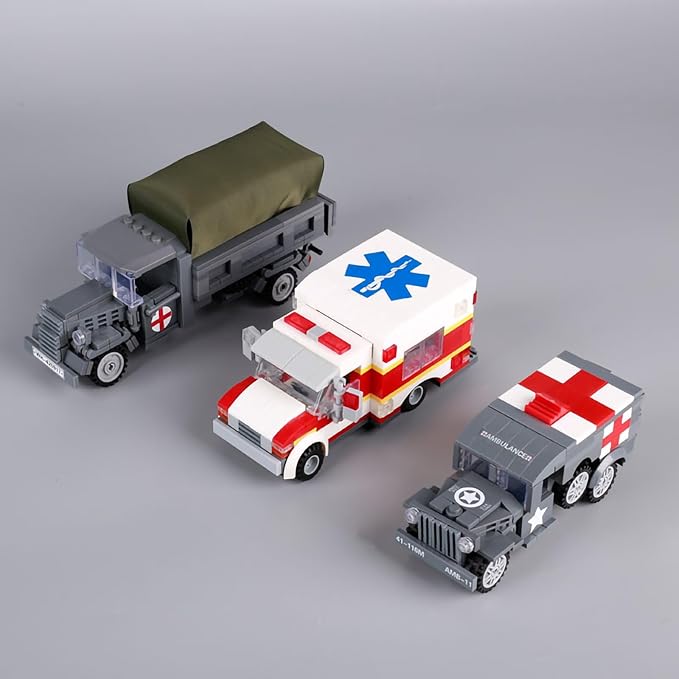 World War II Building Blocks Toy Military German Blitz Truck Building Toy 260PCS Brick Toy for Kids Aged 6-14 Compatible with LEGO.