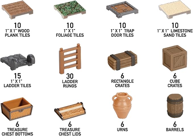 Monster Adventure Terrain 3D Interchangeable Builder System - 121pc Painted Specialty Accessories Set - Build Modular Worlds in a Snap &amp Elevate Your Campaign - Compatible with DND Dungeons &amp