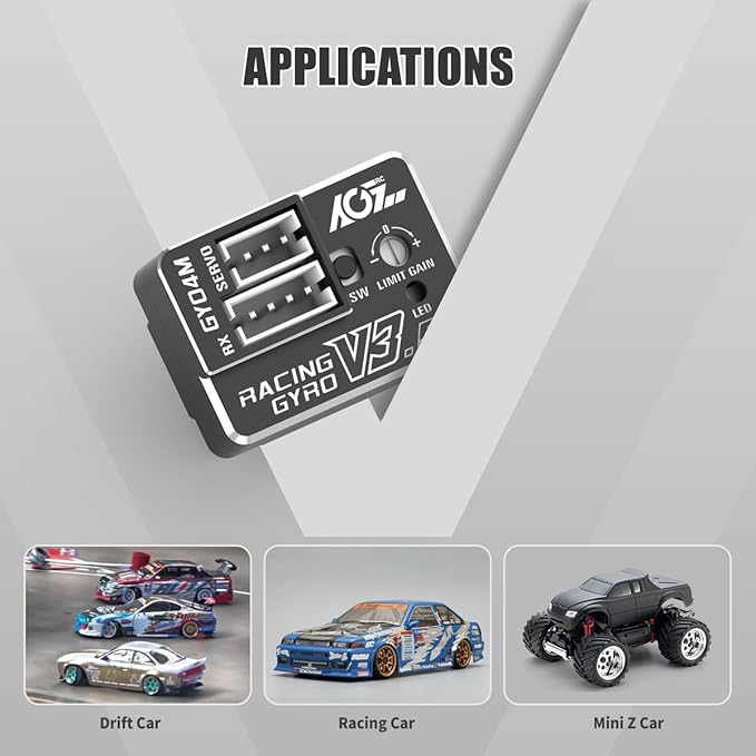 AGFRC Upgraded Mini Z Gyros - Mini Gyros for Drifting Mini-Z Car/Full Aluminum 4Gram Precision RC Gyro Set for Competition Grade RC Drifting (GY04M V3.5)