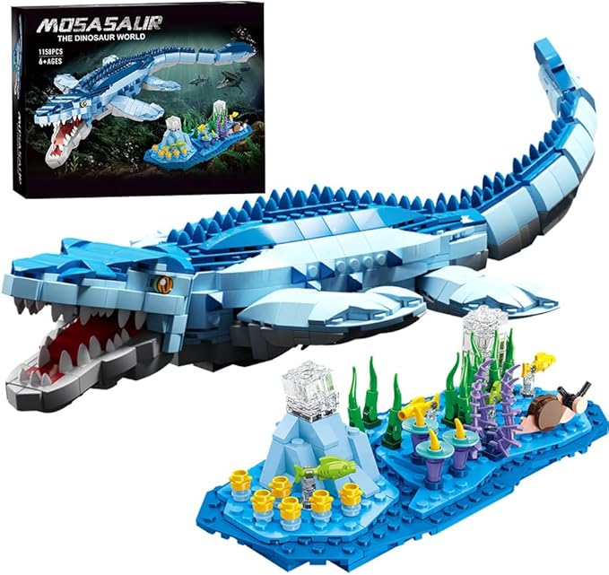 1158 Pcs Dinosaur Building Blocks Game STEM Dinosaur Toys for Kids STEM Dinosaur Toys for Children Aged 6 7 8 9 10 11 12 13 and 14Compatible with Lego