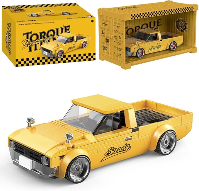 PB8842 1:32 Freedom Cruiser Pickup Truck Buliding Blocks Set 324 Pieces Car Scale Model Toy with Display Container Clamping Blocks STEM Gift for Adults