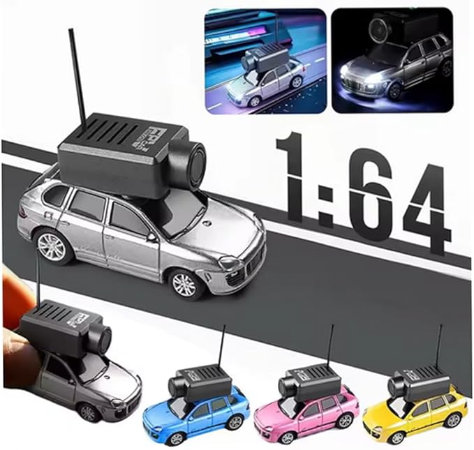 GoolRC WLtoys 6401 Mini RC Car 2.4GHz 1:64 Scale FPV Remote Control Car with Camera 720P and Gyro APP Control Vehicle with LED Lights Without Remote Controller (Gray)